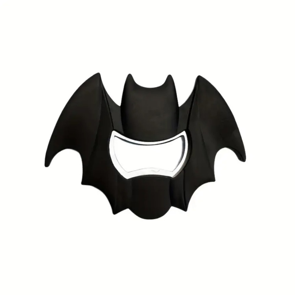 Bat Shaped Bottle Opener Fridge Magnet Black Silver